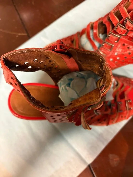 Jeffrey Campbell Red Star-Cutout Strappy Block Heel Boots - Picture 2 of 11